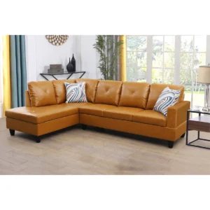 Glennia Faux Leather L-Shaped Sectional